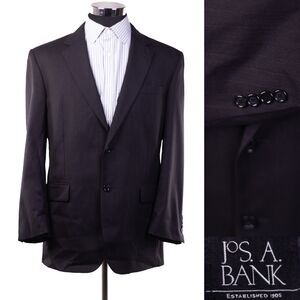 Men’s Jos A Bank 2 Button Dark Gray Striped Sport Wool Suit Jacket Coat 42R